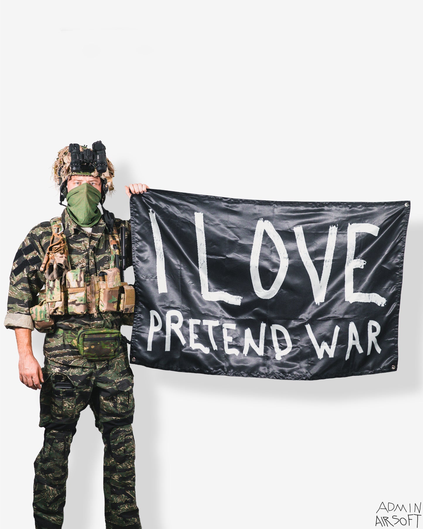 I LOVE PRETEND WAR Flag